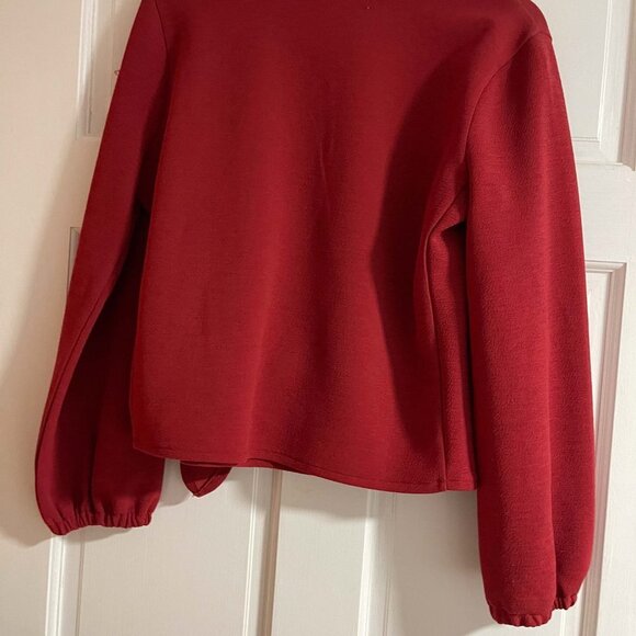 Madewell Texture and Thread Red Wrap Top Medium - Picture 10 of 10